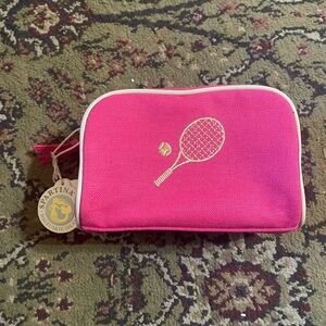 Spartina 449 Hot Pink Tennis Embroidered Cosmetic Pouch